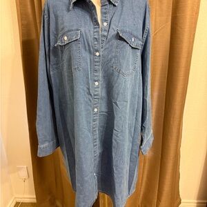 Boohoo Light Blue Denim Shirt